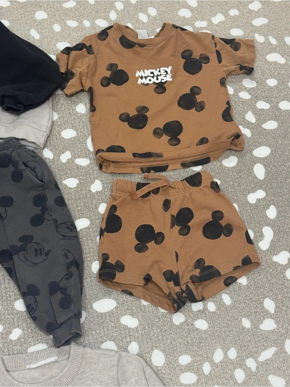 Lot of 9 Zara Kids x Disney Mickey Mouse H&M toddler baby boy set tee shorts 2pc